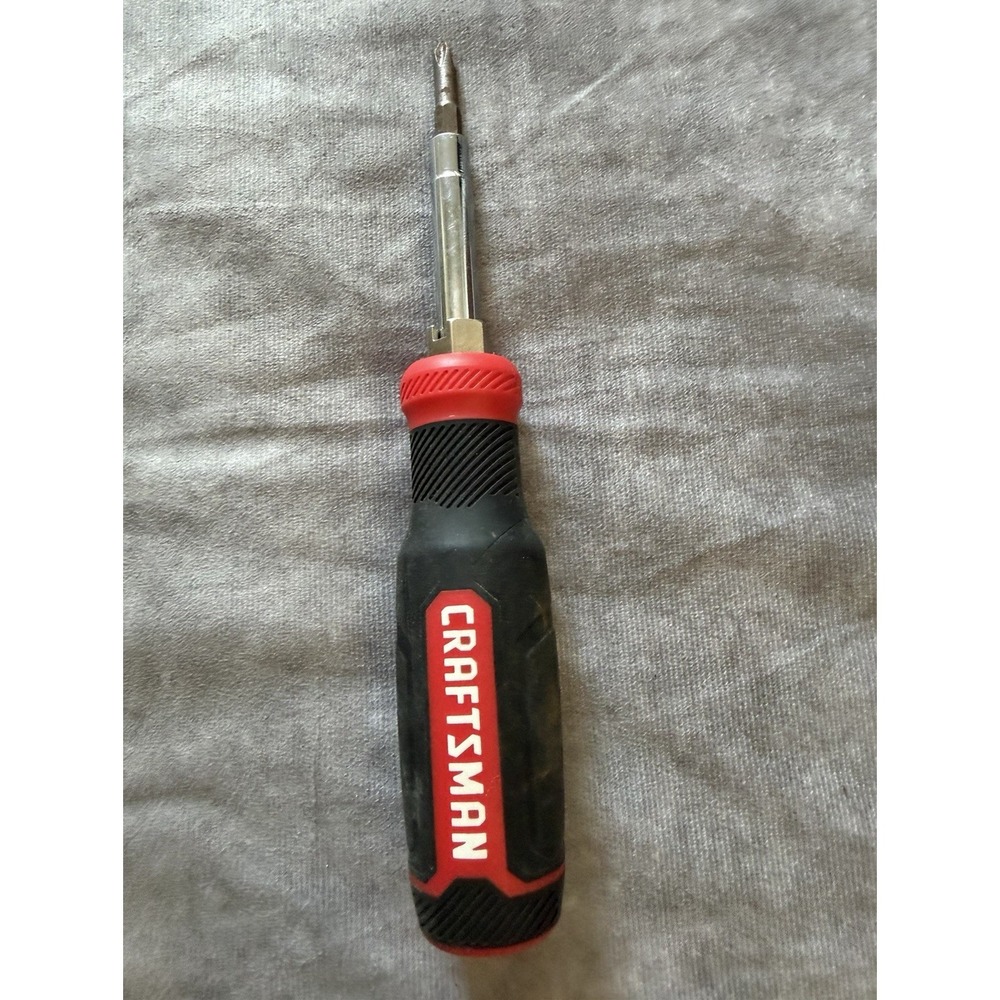 Craftsman Multi-Bit Driver w/ Extension Shaft & Double-Ended Bit, Red/Black